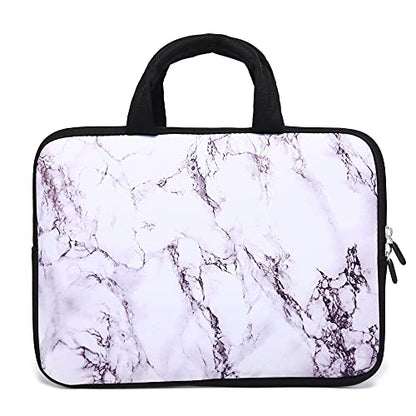 14 15 15.4 15.6 inch Laptop Handle Bag Computer Protect Case Pouch Holder Notebook Sleeve Neoprene Cover Soft Carrying Travel Case for Dell Lenovo Toshiba HP Chromebook ASUS Acer (White Marble) - color: White Marble