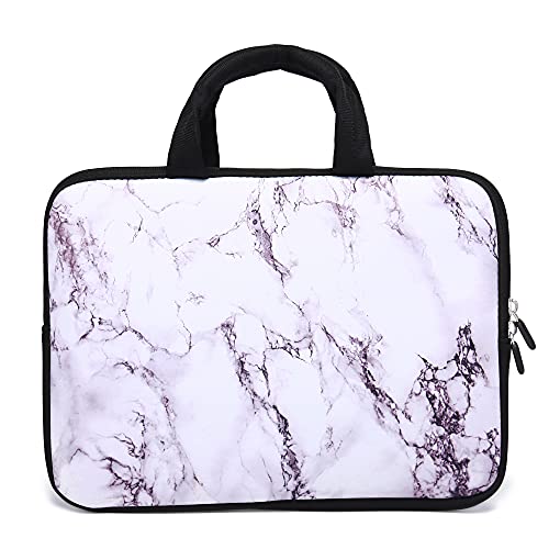 14 15 15.4 15.6 inch Laptop Handle Bag Computer Protect Case Pouch Holder Notebook Sleeve Neoprene Cover Soft Carrying Travel Case for Dell Lenovo Toshiba HP Chromebook ASUS Acer (White Marble) - color: White Marble
