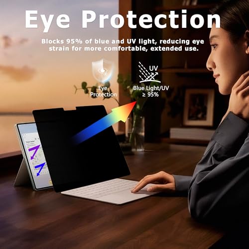 Adeway Privacy Screen Protector for Surface Go 4/3/2/1 10.5 Inch, Magnetic Nano, Anti-Spy, Removable, Blue Light & UV Blocking, Anti-Glare - size: Go 4/3/2/1 10.5"