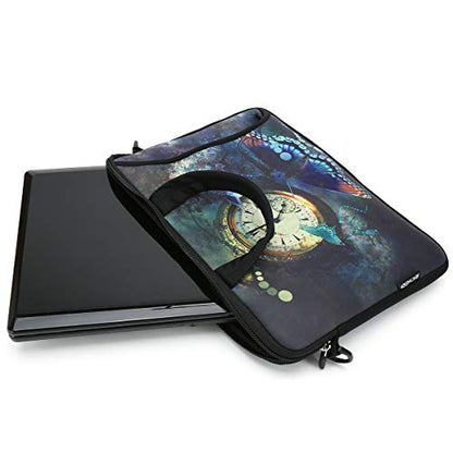 11 11.6 12 12.5 13 inches Chromebook/Notebook PC Messenger Bag Travel Case Neoprene Handle Sleeve with Shoulder Strap (11-13.3 inch, Clock &Butterfly) - color: Clock & Butterfly, size: 11-13.3 inch