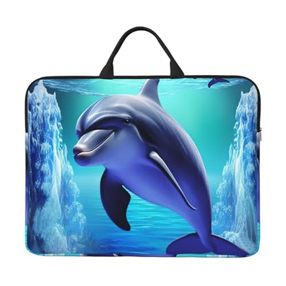 14 Inch Laptop Sleeve Case Waterproof Lightweight Laptop Case BagsDolphin Travel Laptop Bag With Handle For Women Men