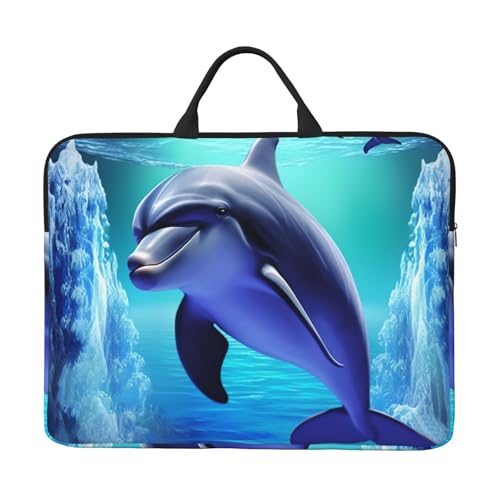 14 Inch Laptop Sleeve Case Waterproof Lightweight Laptop Case BagsDolphin Travel Laptop Bag With Handle For Women Men