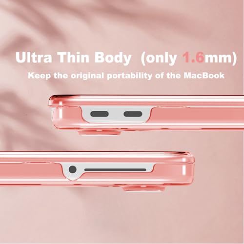 CISSOOK for MacBook Neo 13 inch Case 2026 Pink A3404 with A18 Pro Chip | 5in1 Set Hard Shell Case, Keyboard Cover, Screen Protector, Scratch Resistant, Ultra-Thin, for Students & Office - color: Crystal Pink