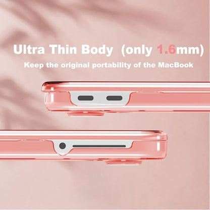 CISSOOK for MacBook Neo 13 inch Case 2026 Pink A3404 with A18 Pro Chip | 5in1 Set Hard Shell Case, Keyboard Cover, Screen Protector, Scratch Resistant, Ultra-Thin, for Students & Office - color: Crystal Pink