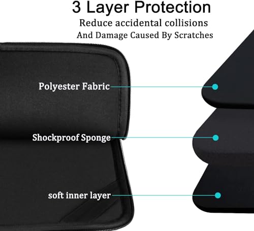 Laptop Case Sleeve 17 inch, Shockproof Protective Computer Carrying Cover | Laptop Sleeve with Front Pocket, Durable Briefcase Handbags Computer Bag for 15.6 inch HP, Dell, Acer, Asus, Notebook - color: Black, size: 17 inch