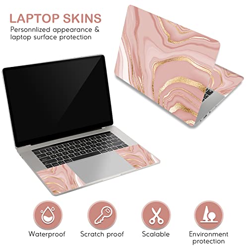 DINKY Laptop Skin Sticker Decal, 12" 13" 13.3" 14" 15" 15.4" 15.7 inch Laptop Universal Reusable Vinyl Skin Stickers Cover Art Decal Notebook PC Personalized Protector-Rose Gold Fluid - color: Rose Gold Fluid
