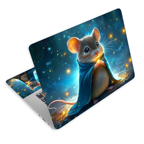 Universal Laptop Skin Decal, 3-Piece Vinyl Protector for 12 13 14 15.6" Notebook, Waterproof Anti-Scratch, Easy Trim & Bubble-Free Finish, Cute Little Mouse - color: Cute Little Mouse