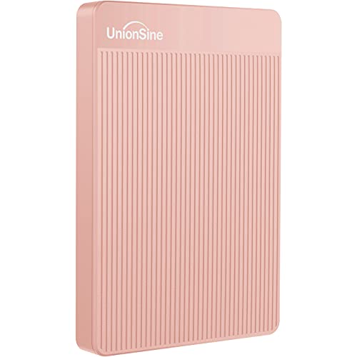 UnionSine 500GB Ultra Slim Portable External Hard Drive HDD-USB 3.0 for PC, Mac, Laptop, PS4, Xbox one, Xbox 360-(Pink) - color: Pink, size: 500GB