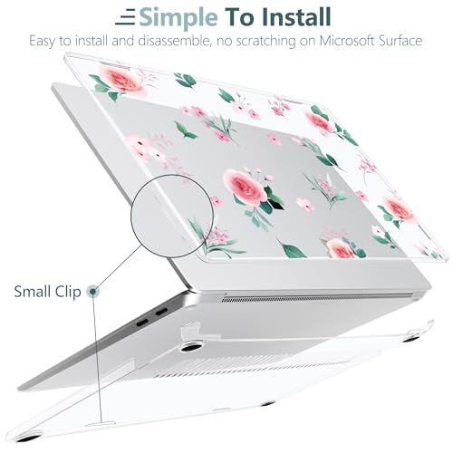 Batianda Case for Microsoft Surface Laptop 13 inch 2025 2026, Peach Rose | Fits Model 2095, Artistic Patterns Ultra-Slim Lightweight Scratch-Resistant Hard Shell with Professional Protection - color: Peach rose