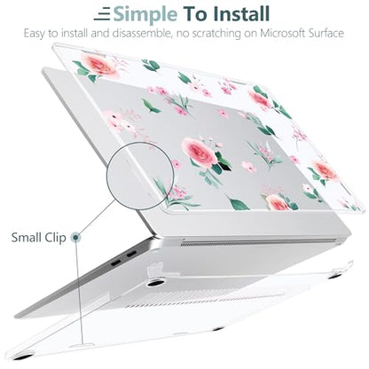 Batianda Case for Microsoft Surface Laptop 13 inch 2025 2026, Peach Rose | Fits Model 2095, Artistic Patterns Ultra-Slim Lightweight Scratch-Resistant Hard Shell with Professional Protection - color: Peach rose