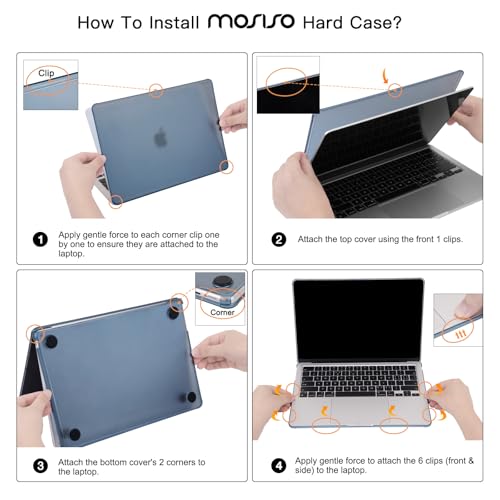 MOSISO Compatible with MacBook Air 13 inch Case M5 2026 M4 M3 M2 2025-2022 | A3449 A3240 A3113 A2681, Scratch-Resistant Shock-Absorbent Reinforced Hard Shell Cover for MacBook Air 13.6 Case, Matte Clear - color: Matte Clear
