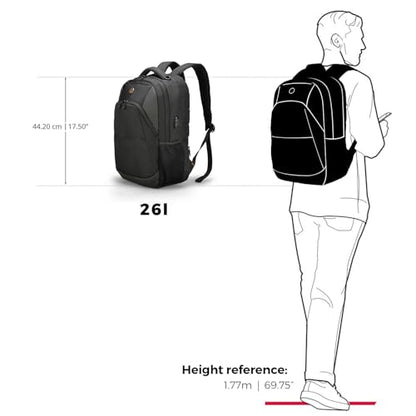 Swissdigital Design Backpack for Men & Women Fit 16 Inch Computer SD1670-01 | Travel Laptop Backpack, College Bag, Business Backpack, with USB Charging Port, RFID Protetion Pocket, Water Bottle, Black - color: Black