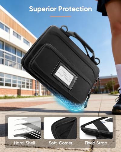 Fintie Shockproof Sleeve Case for MacBook Neo (A3404, 2026), Black | Protective Carrying Cover with Handle, Detachable Shoulder Strap, Accessory Pocket, ID Slot, Water-Resistant Bag