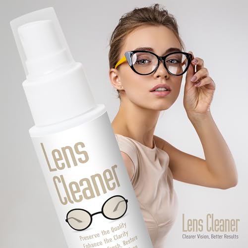 invera Eyeglass Cleaner Spray with Microfiber Cloth Kit, Lens Cleaner for Eyeglasses, Sunglasses, Camera Lenses & Electronic Screens, Gentle, Odor-Free, Compact 1.7 fl oz Lens Cleaner Spray