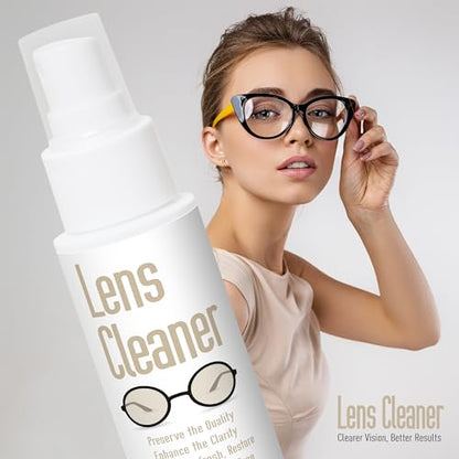 invera Eyeglass Cleaner Spray with Microfiber Cloth Kit, Lens Cleaner for Eyeglasses, Sunglasses, Camera Lenses & Electronic Screens, Gentle, Odor-Free, Compact 1.7 fl oz Lens Cleaner Spray