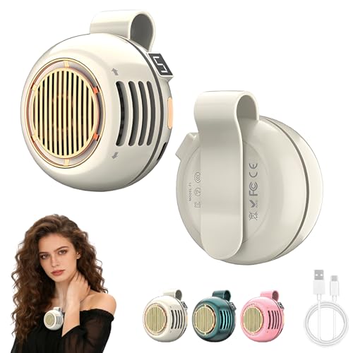 Portable Silent Mini Bladeless Fan Clip On, 5 Speeds 360° Rotatable Clip on Fan for Shirt & Waist, USB Rechargeable Small Fans Portable, 2026 New Whirlwind Fans for Outdoor/Travel/Office, White - color: White
