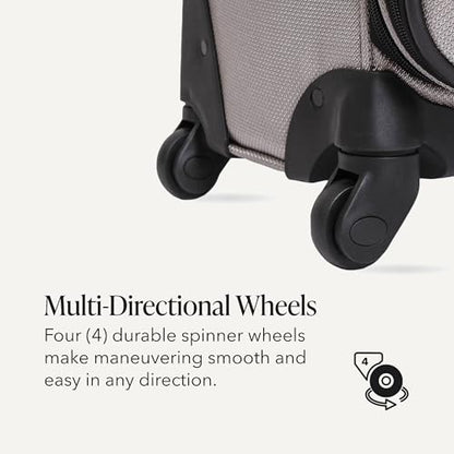 SWISSGEAR Sion Softside Expandable Spinner Luggage Durable Lightweight Travel Suitcase, Pewter, Checked-Medium - color: Pewter, size: Checked-Medium