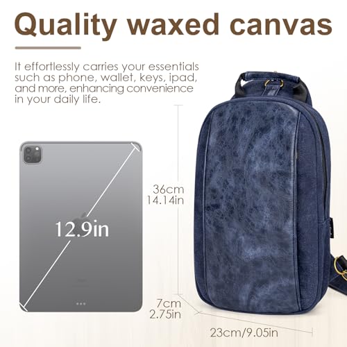 Canvas Messenger Bag Sling Bag Crossbody Shoulder Bag for Men Women Travel Work Satchel Bags - color: Blue-a