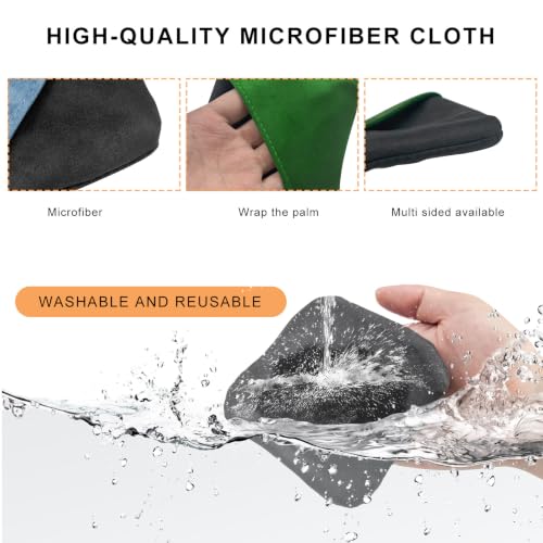 Car Screen Cleaner, Microfiber Dashboard Cleaning Wipes, Vehicle Touch Screen Pad Universal Cleaning Tool for Vehicle Dashboard Display, Car Cleaning Kits (Blue+Gray & Green+Gray) - color: Square, Blue+gray & Green+gray