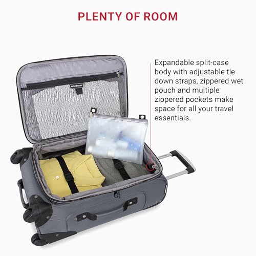 SwissGear Sion Softside Expandable Luggage, Dark Grey, 2-Piece Set (21/29), Sion Softside Expandable Luggage - color: Dark Grey, size: 2-Piece Set (21/29)