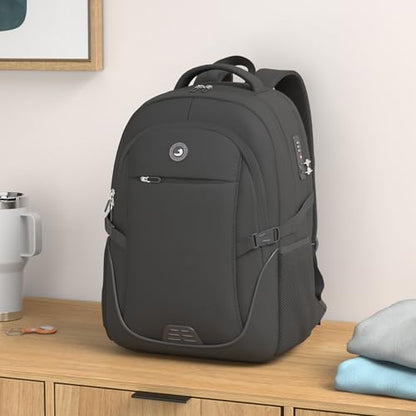 SHRRADOO Travel Laptop Backpack for Men Women, 17 Inch College Computer Bag | Anti Theft Backpack with Combination Lock, Carry On Flight Approved, Fit 17 Inch Laptop, Computer College Bag, Work Daypack - color: Black