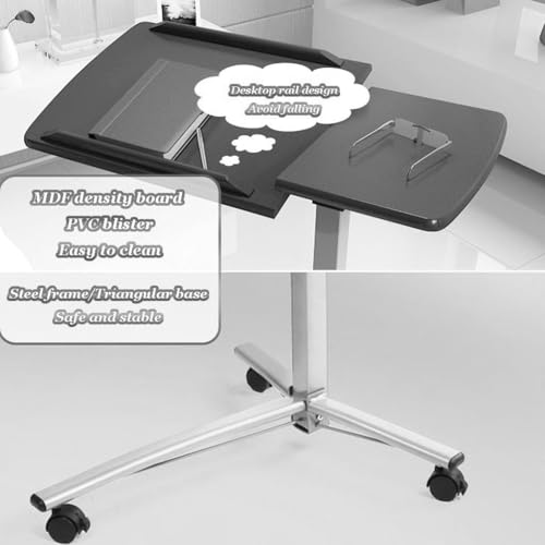 Adjustable Height Standing Table, Removable Lifting Laptop Desk, Movable Sofa Side Table, Angle Adjustable Desk/Easy to Install(Natural) - color: Natural