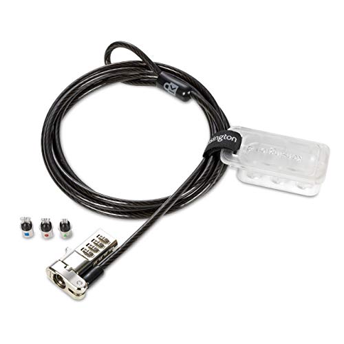 Kensington Universal 3-in-1 Combination Laptop Lock, Computer Security Locking Cable - Resettable Version (K62316WW), Black & Desktop & Peripherals Locking Kit 2.0, Black (K64424WW)