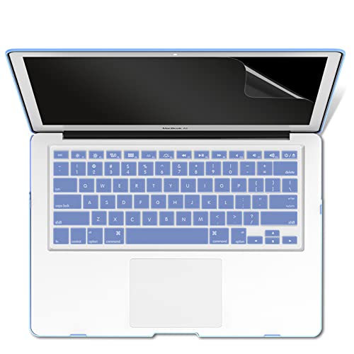 IBENZER Compatible with MacBook Pro 13 Inch Case 2015 2014 2013 end 2012 A1502 A1425, Hard Shell Case with Bag & Keyboard Cover & Screen Film for Old Version Mac Pro 13, Serenity Blue, R13-SRL+3SP - color: Serenity Blue