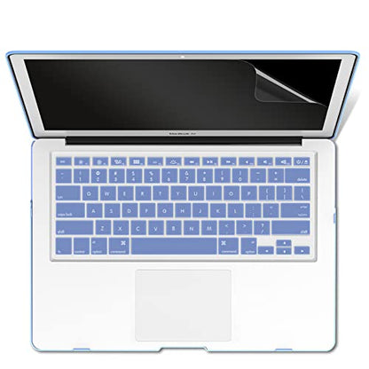 IBENZER Compatible with MacBook Pro 13 Inch Case 2015 2014 2013 end 2012 A1502 A1425, Hard Shell Case with Bag & Keyboard Cover & Screen Film for Old Version Mac Pro 13, Serenity Blue, R13-SRL+3SP - color: Serenity Blue