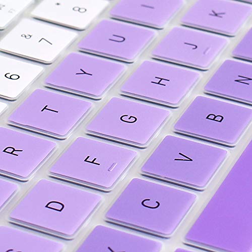 ProElife Premium Keyboard Cover Ultra Thin Keyboard Protector Skin for MacBook Pro with Touch Bar 13-inch 15-inch (Model A2159, A1989, A1990, A1706, A1707) (2019 2018 2017 2016) (Ombre Purple) | Ombre Purple, Ultra-Thin (0.26 mm), Silicone Protective Skin