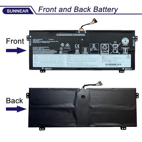 L16M4PB1 L16C4PB1 Battery for Lenovo Yoga 720/730-13IKB 730-13IWL | 7.68V 48Wh; Laptop Battery for Lenovo ideapad Yoga 730 13IKB; 5B10M52738 5B10M52739 5B10M52740 5B10Q38237 5B10Q3823 - size: 8.8*4.5*0.9 inches L16M4PB1