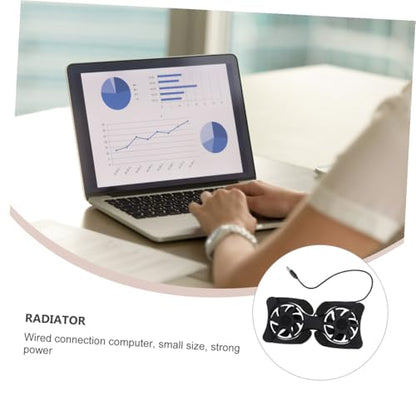 Portable Foldable Laptop Cooling Pad with USB Fans for Notebook Cooling Black Compatible with Laptops for Gaming and Work