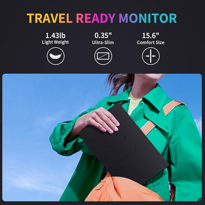 MAGICRAVEN Portable Monitor, USB-C & HDMI Laptop Screen Extender,Second Display for Console with Built-in Speakers, Works with PS5, Xbox, Switch, Ideal for Travel, Home & Office - 15.6"
