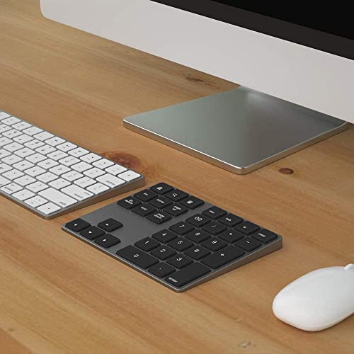 JOYEKY Bluetooth Number Pad, Aluminum Rechargeable Numeric Keypad Wireless 34-Keys Number Keyboard Shortcut Keypad Numpad Data Entry Compatible for iMac Windows - color: B-Black Aluminum