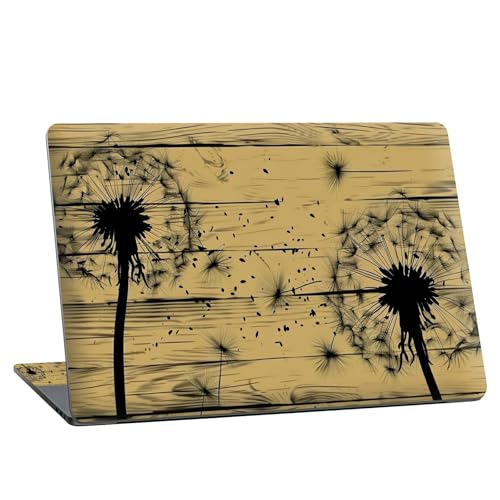 Universal Laptop Skin Sticker with 2 Wrist Pad Skins, Waterproof Scratch Resistant Vinyl Laptop Cover Decal, Cut to Fit for 11–15.6 Inch MacBook HP Dell Lenovo, Dandelion Wood - color: Dandelion Wood