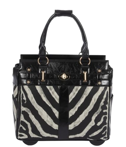 JKM & Company Rolling Laptop Bag Women, Rolling Briefcase for Women, 13"-17" Inch Laptop Bag with Wheels - style: Serengeti