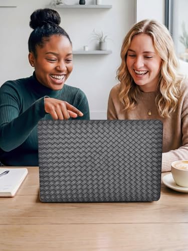 Voidborne Compatible with MacBook Neo 13 inch Case 2026 Release Model A3404 with A18 Pro Chip,Elegant Tartan PVC Leather Plastic Hard Shell Protective Case for Neo 13 inch + Keyboard Cover,Black Grid - color: Black-Tartan PVC Grid