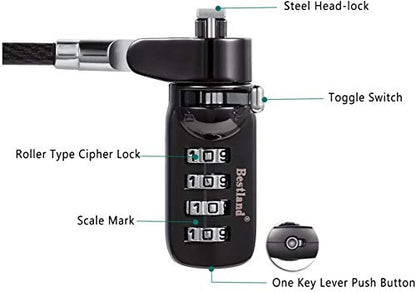 Security Cable Computer Laptop Notebook Locks for HP Laptops, Lenovo, Asus, Acer Laptops and Other Devices