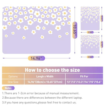 12.1 13 13.3 14 15.4 15.6 Inch Laptop Skin Decal, Laptop Skins Stickers Decals for Notebook PC, Universal Reusable Vinyl Laptop Cover Sticker, Waterproof Art Protector I Lavender Happy Flower - color: Lavender Happy Flower