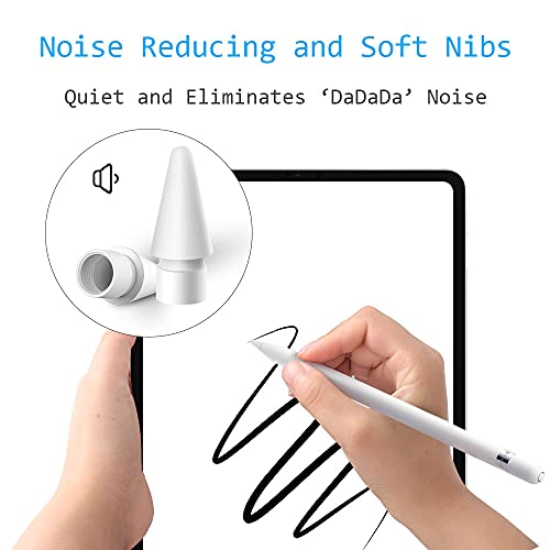 Soft Paperfeel Damping Tips Replacement Compatible with Apple Pencil 1st Gen & 2nd Gen, Noise Reducing Pen Nibs for iPad Pro(2 PCS) - style: 2 PCS (Model: 2B)