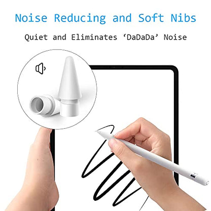 Soft Paperfeel Damping Tips Replacement Compatible with Apple Pencil 1st Gen & 2nd Gen, Noise Reducing Pen Nibs for iPad Pro(2 PCS) - style: 2 PCS (Model: 2B)