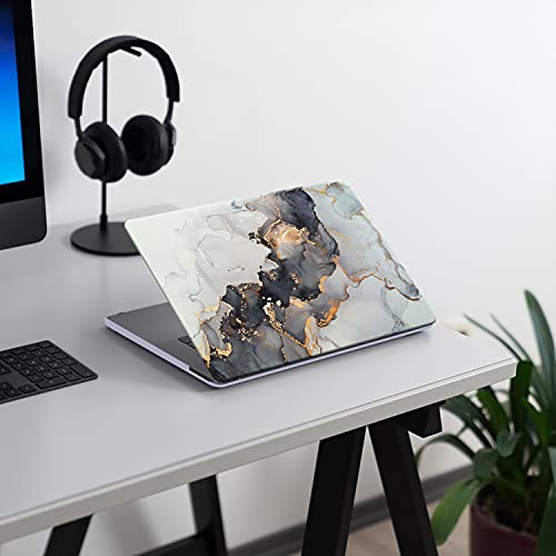 Compatible with MacBook Air 13 inch Case 2021 2021 2020 2019 2018 Release M1 A2337 A2179 A1932, Protective Plastic Hard Shell Case & Keyboard Cover, Has Logo Cutout, Blue Gold Marble - color: 01 Blue Gold