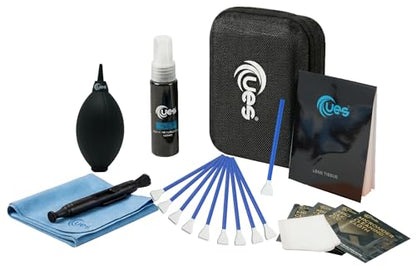 UES 21-in-1 Professional APS-C Camera Cleaning Kit with Hard Travel Case | Lens & Sensor Cleaner, Air Blower, Lens Cleaning Pen, Microfiber Lens & Screen Cloth & Tissue, 10 APS-C 16mm Swabs - size: APS-C Cleaning Kit
