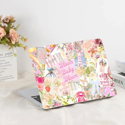 G JGOO Compatible with MacBook Air 13 inch Case 2026 2025-2022 M5 A3449 M4 A3240 M3 A3113 M2 A2681, Plastic Hard Shell for MacBook Air 13.6 inch Case +Keyboard Cover+Screen Protector, Flower Collage - color: Flower Collage