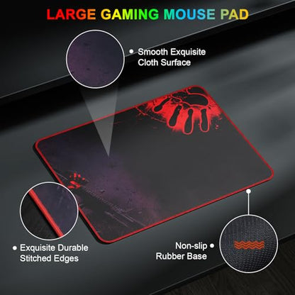 RGB 87 Keys Gaming Keyboard and Backlit Mouse Combo,BlueFinger USB Wired Rainbow Keyboard,Gaming Keyboard Set for Laptop PC Computer Game and Work - color: Black 01