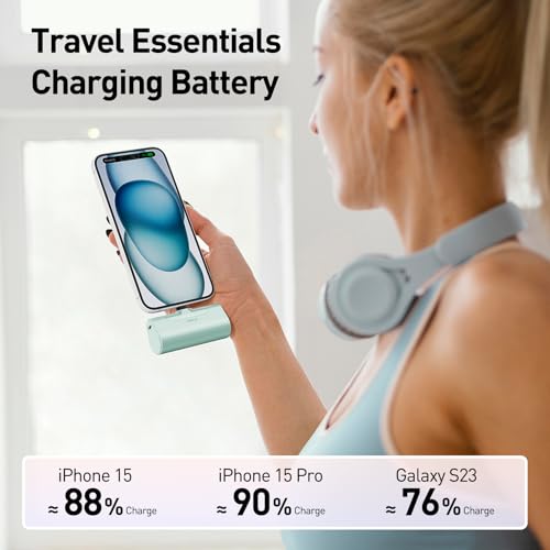 iWALK Portable Charger for iPhone 17/16/15 USB-C Small Power Bank 20W 4,500mAh Fast Charging Battery Pack Compatible with iPhone 15/16/17 Plus/17 Pro/17 Pro Max, Samsung Galaxy S25/S24/S23 Android - color: Mint-Green