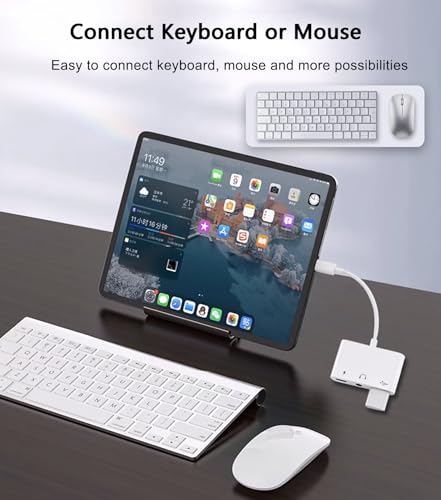 USB C to USB Adapter, 3 in 1 AUX to USB C Adapter with 3.5mm Headphone Jack + OTG + 60W PD Fast Charging Port,Compatible with iPhone 15/16, iPad Pro, MacBook and More
