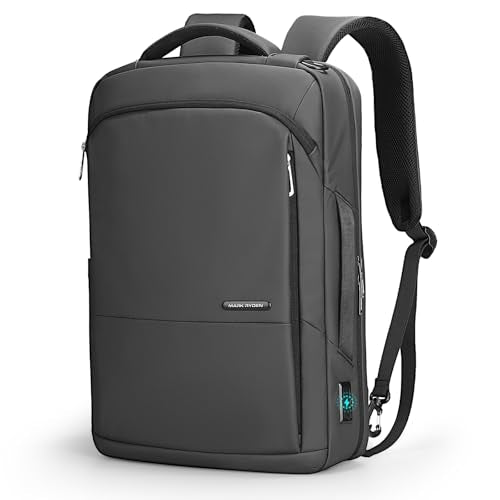MARK RYDEN Slim Laptop Backpack for Men, 15.6 Inch Business Backpack | Professional Waterproof Backpack with USB Charging Port, 3-in-1 Work Backpack for Commuting, Office, Travel & Daily Use - color: Graphite Grey