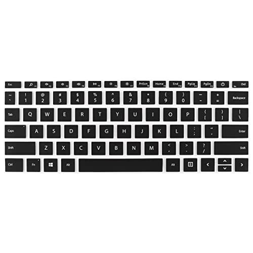 Batianda for Microsoft Surface Laptop 5 4 3 13.5" 15 inch Premium Silicone Ultra Thin Color Waterproof Soft Keyboard Cover Skin,Black - color: Black