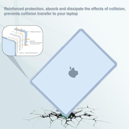 MOSISO Compatible with MacBook Air 13 inch Case M5 M4 M3 M2, Sky Blue | 4 in 1 Kit Anti-Crack Hard Shell with Kickstand for MacBook Air 13.6 inch Case 2026-2022 A3449 A3240 A3113 A2681 - color: Sky Blue